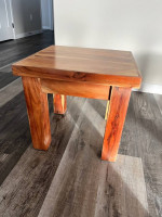solid wood coffee table and end table