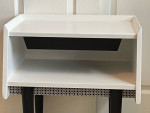**UPCYCLED End Table or Nightstand - MCM/Farmhouse - Black/White**