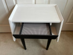 **UPCYCLED End Table or Nightstand - MCM/Farmhouse - Black/White**