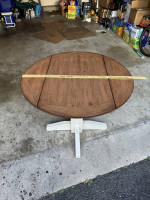 Wood circle circular round adjustable table