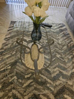 Stone, Metal & Glass Living Room Table Set
