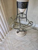 Stone, Metal & Glass Living Room Table Set