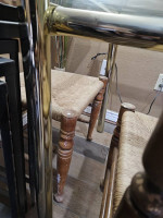Glass table and 4 high back chairs