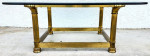Mastercraft Style Coffee Table Brass Glass 1970s