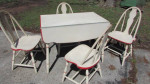Table,  Antique table,   Drop leaf table with 4 chairs