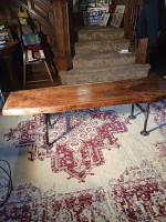 LIVE EDGE RUSTIC AND INDUSTRIAL COFFEE TABLE