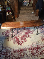 LIVE EDGE RUSTIC AND INDUSTRIAL COFFEE TABLE