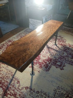 LIVE EDGE RUSTIC AND INDUSTRIAL COFFEE TABLE