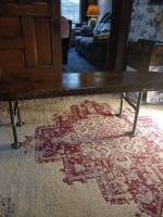 LIVE EDGE RUSTIC AND INDUSTRIAL COFFEE TABLE