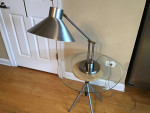 Silver finished metal desk / table lamp