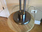 Silver finished metal desk / table lamp
