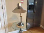 Silver finished metal desk / table lamp