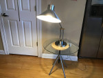 Silver finished metal desk / table lamp