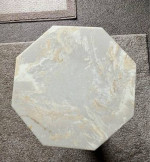 Marble Table With Octagon Stone Top And Carved Base