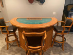 Full size wood Blackjack table and chairs
