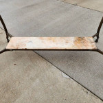 SHERRILL Patinated Console Table Metal Glass Marble 1970s