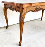 French Louis XV Refractory Dining Table Carved Oak
