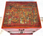 Chinese End Table Nightstand Cabinet Vinyl Wrapped