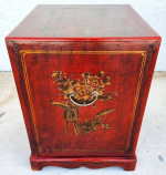 Chinese End Table Nightstand Cabinet Vinyl Wrapped