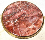 Gueridon Table Patinated and Gilt-Bronze with Marble Top