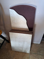 DINING TABLE, 3 LEAVES, TABLE COVERS AND 6 CHAIRS $285
