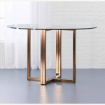 LEGEND 42” CB2 CLEAR TEMPERED GLASS DINING TABLE + 3 CB2 CHAIRS