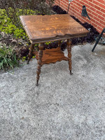 Tiger Oak Table/Eagle Claw Feet/Glass Ball