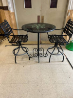 Neille Olson Mosaic Round Bistro Table and 2 Pub Chairs