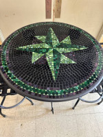 Neille Olson Mosaic Round Bistro Table and 2 Pub Chairs