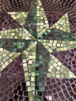 Neille Olson Mosaic Round Bistro Table and 2 Pub Chairs