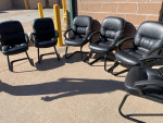 Leather Conference Table Set of Six Chairs