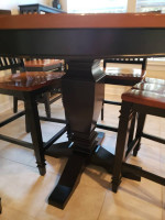 High Top Pedestal Dining Table with Six chairs
