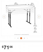 48” x 24” LIFETIME folding Table! Adjustable height! RETAIL $77!!!