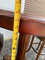 Solid wood tall Bistro / Cafe table w / 2 Swivel stools!