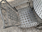 PRE-OWNED patio table w/ 4 chairs! metal! black!