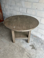 Sturdy wood table.