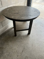 Sturdy wood table.