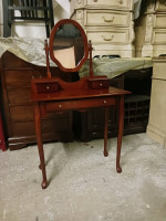 Modern Cherry Makeup Table / Vanity with Mirror