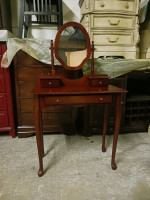 Modern Cherry Makeup Table / Vanity with Mirror