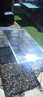coffee table glass n metal 53 x 28 n 17 inch tall. c my other items
