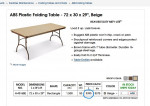 COMMERCIAL FOLDING TABLE / READ BELOW72X30X29