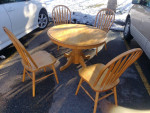 36 inches round solid wood dining kitchen table with 4 chairs