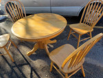 36 inches round solid wood dining kitchen table with 4 chairs