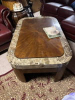3/ Marble &Wood Coffee an2 End Table Set
