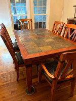 Beautiful dining room set with slate table