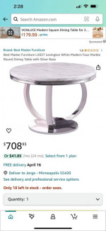 Best Master Furniture LX02T Lexington  dinnig table (no chairs)