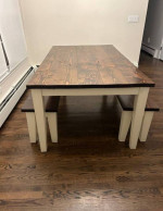 Farmhouse Table and Matching Benches