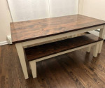 Farmhouse Table and Matching Benches
