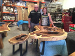 Accent Table Twist Live Edge Slab Wood - Salvaged Wood