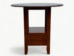 Brown Solid Wood Counter Height Round Foldable Table & 2 Chairs Set